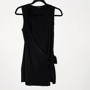 COS Womens XSmall Black Sleeveless Wrap Cut Out Tie Waist Tunic Top Knit Dress
